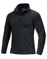 UPF 50+ Mens Long Sleeve T-Shirt 1/4 Zip Sun Shirt Quick Dry Fishing Hiking Tops