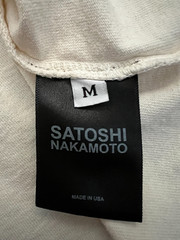 RARE Vintage Satoshi Nakamoto Tech Giant White T-Shirt M Bitcoin BTC Crypto