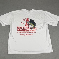 Tommy Bahama T-Shirt Mens 2XL White Rays Inland Marina Bar Graphic Tee