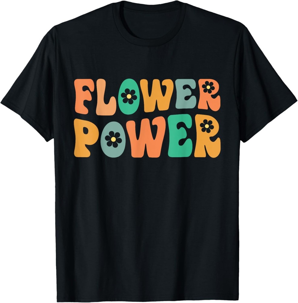 Flower Power Hippie Women Retro 60s 70s Vintage Sunflower Gift T-Shirt