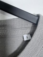 NN07 No Nationality Mens Thermal Waffle Knit Long Sleeve T Shirt Gray Sz S 21×25