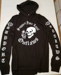 SYLO Support Outlaw motorcycle biker long sleeve hooded hood t shirt