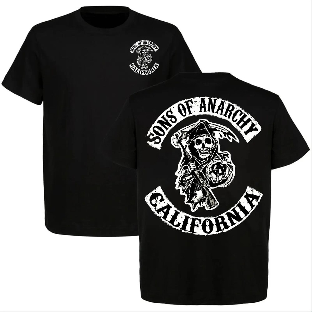 Sons of Anarchy California Skull Reaper Shirt Motorcycle Biker Tee Vintage Club