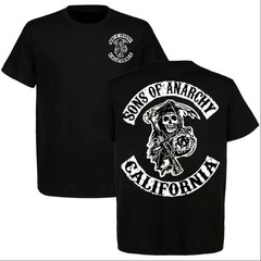 Sons of Anarchy California Skull Reaper Shirt Motorcycle Biker Tee Vintage Club