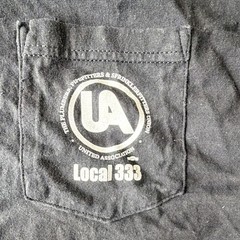 Union Line UA Local 333 Plumbers Pipefitters Skull Pocket Tee Black XXL