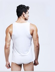 Mens Ice Silk Underwear Tank Top Shirt Sleeveless T-Shirt Sexy Wife Beater