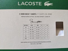 Lacoste Crew Neck T Shirts Mens size L – Supima Cotton – Classic Fit – Tag Free