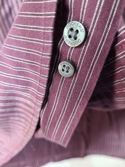 Dockers Mens XL Maroon Striped Long Sleeve Maroon Button Up Shirt