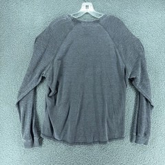 Lucky Brand Venice Burnout Shirt Mens XL Charcoal Grey Skull Cowboy Long Sleeve