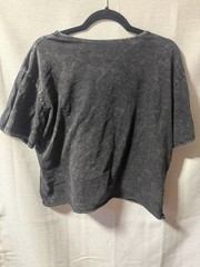 Caution to the Wind Montana Snowshoe Peak Acid Wash Graphic Crop Tee