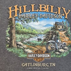 Harley-Davidson Shirt Mens 2XL Gray Pocket Hillbilly Gatlinburg TN Graphic