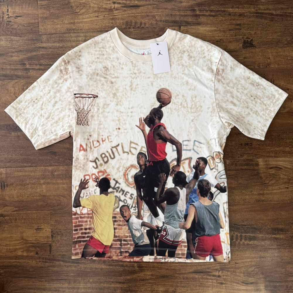 Nike Air Jordan Graphic Basketball Playground Dunk T Shirt Mens Medium New