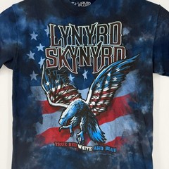 Liquid Blue Lynyrd Skynyrd Red White Blue T-Shirt Large Tie Dye Flag Eagle USA