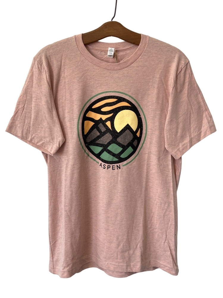 Good Land Supply Co. Graphic Tee Medium Aspen Crewneck Heather Prism Peach NEW