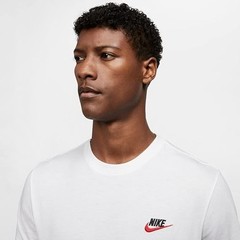 Nike Men’s NSW Club Tee, White/Black/University Red X-Large