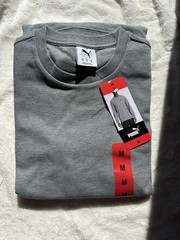 PUMA Men’s Waffle Knit Thermal Shirt Gray Long Sleeve Crew Neck Size M NEW