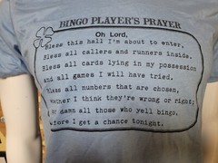VTG 80s 90s Bingo Players Prayer T Shirt Large Bless My Cards Damn Them Funny