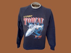 Vintage Sweatshirt U.S Navy TOMCAT F-14 Just Brass 1987 Size Medium NOS