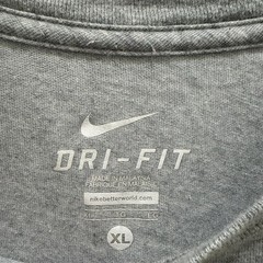 Nike Dri Fit Basketball Shirt Mens XL Gray Heather Graphic Tee Hoop Swoosh Net