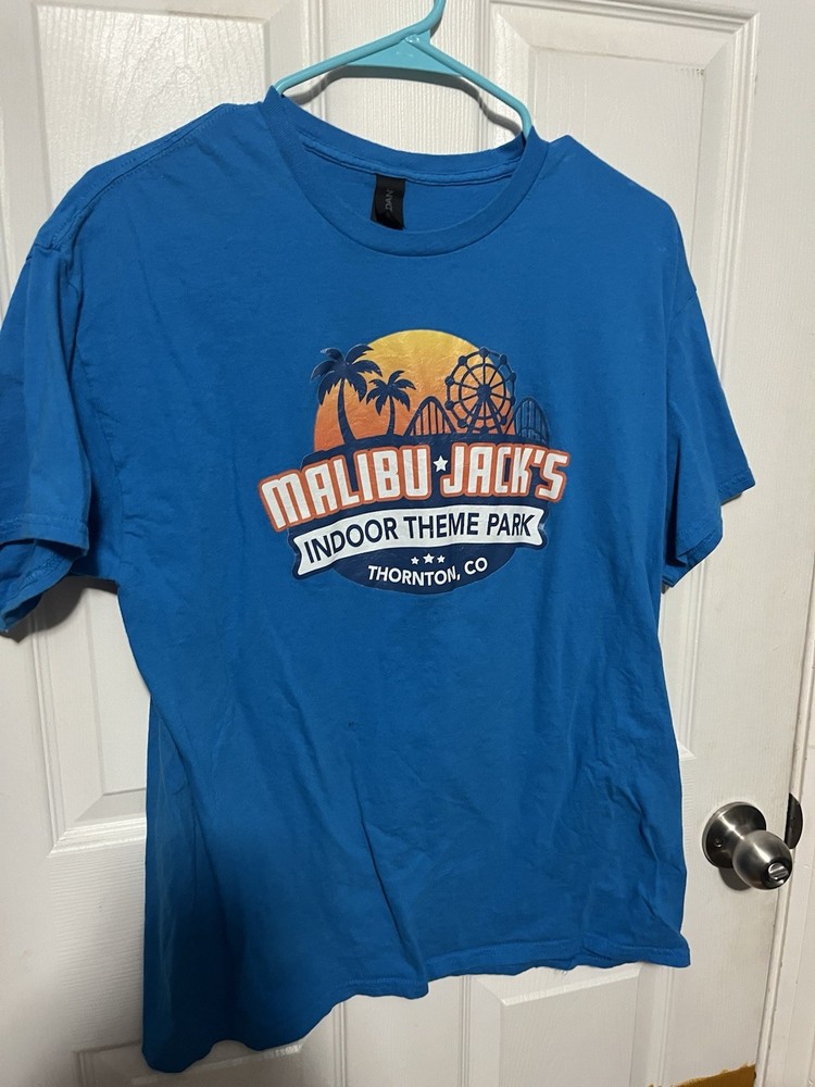 Malibu Jack’s Men’s Blue Graphic Print Crew Neck Short Sleeve T-Shirt