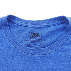 Bud Light Football Club T-Shirt Mens 2XL Blue Double Sided Graphic Beer Tee