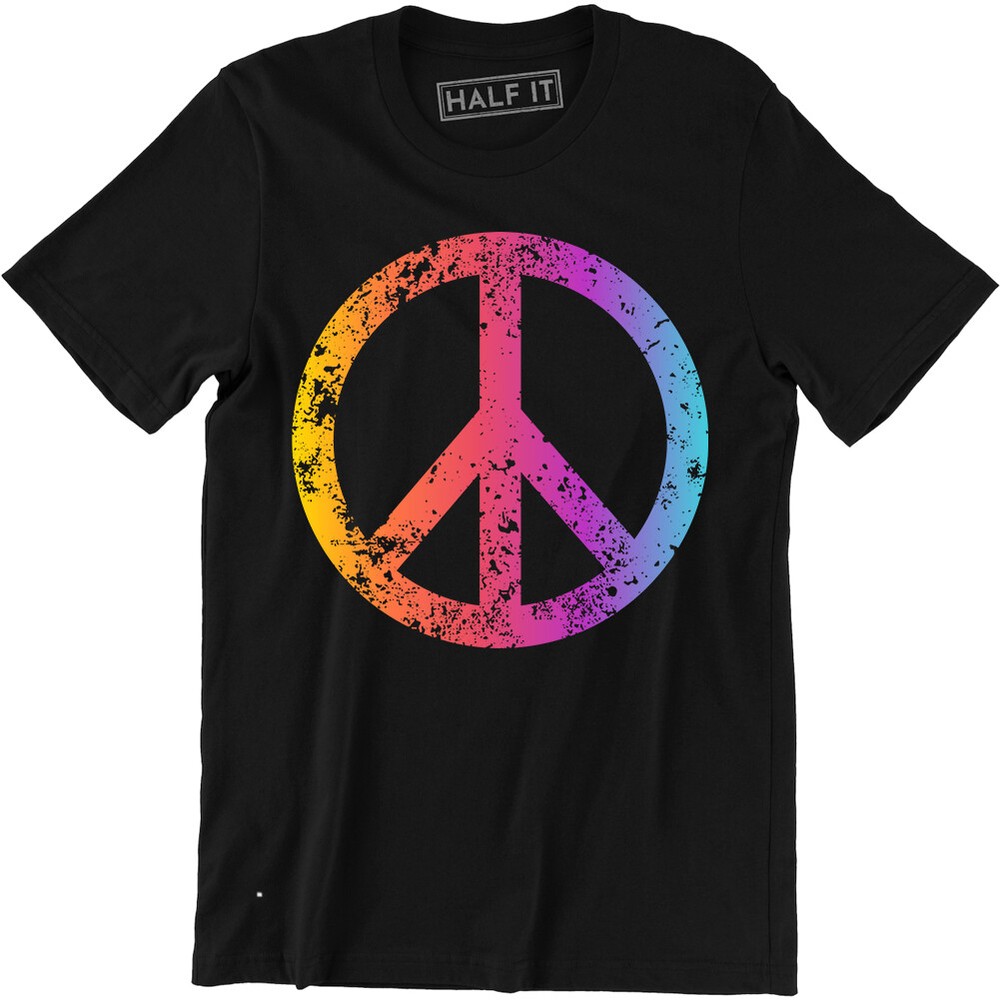Peace Symbol T-shirt – Peace Political Anti-Nuclear Hippy – Choice Of Colors Tee