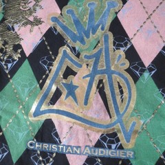 Christian Audigier SMALL Shirt Argyle Pink Green Gold Foil Ink Vintage LA