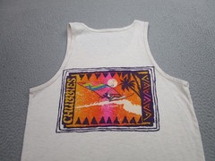 Chubbies Tank Top Shirt Mens Medium White Heather Neon Windsurf Graphic Retro