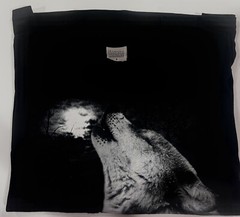 Vintage NWT National Heritage Howling Wolf T Shirt Black Size Large