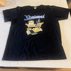 Vintage Thailand T-Shirt Men’s Large Black EUC Thai Buddha Artifacts Relics