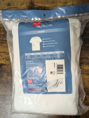 Hanes Premium Mens Original Fit White Short Sleeve Crew TShirt 6pk SMALL Tagless