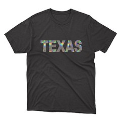 TEXAS Black T-Shirt | Silver Holographic / Hologram Text