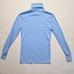 Vintage Mens Turtleneck Shirt Blue Long Sleeve Made in USA Small 90s VTG