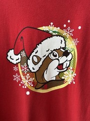 BUC-EE’S CHRISTMAS 2023 Americana Tee Shirt Red Sz Lg Holiday Festive Beaver