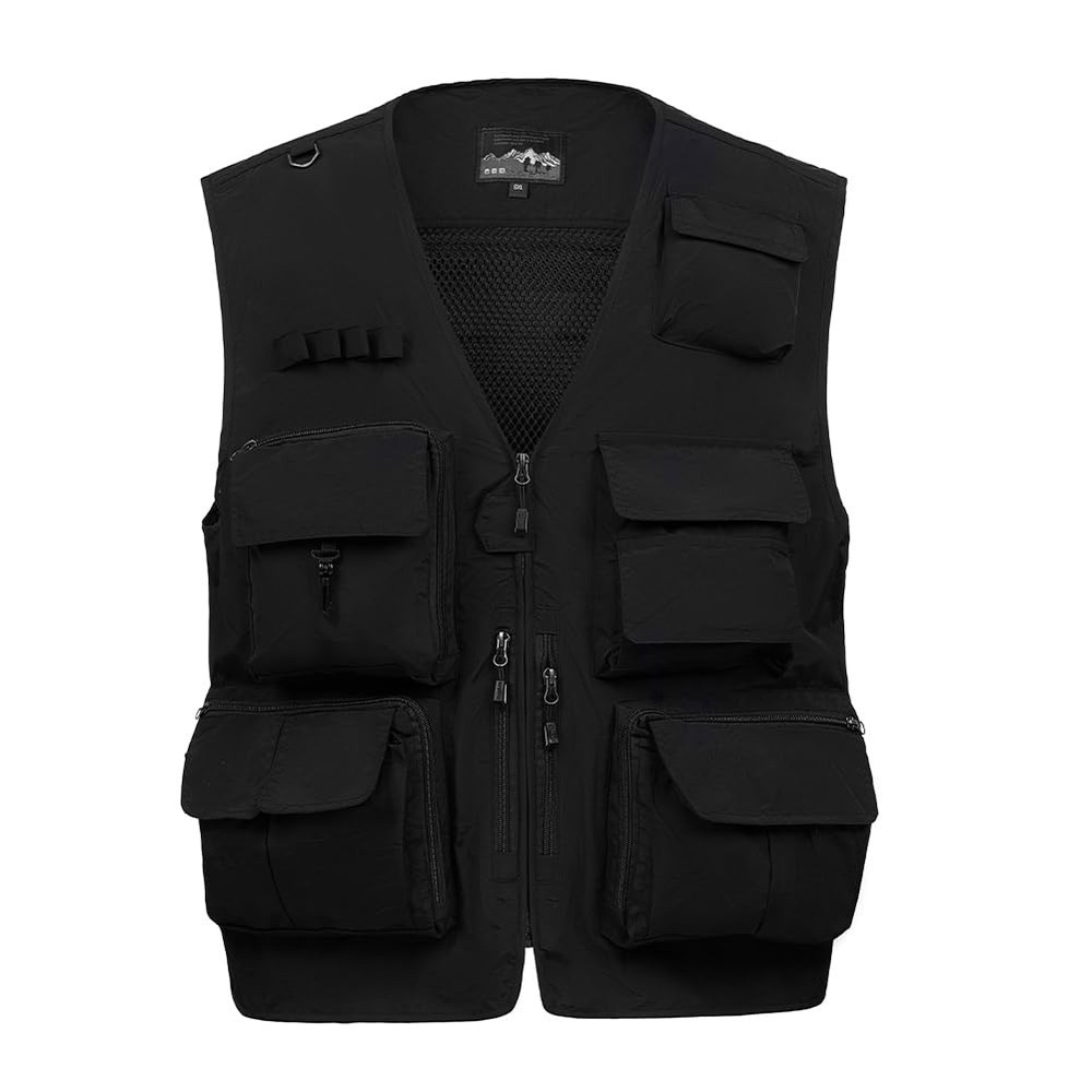 Men’s Summer Fishing Vest Multi Pockets Casual Vests Waterproof Quick Dry Out…