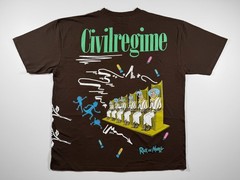 Civil Regime x Rick and Morty T-Shirt XL Brown Boxy Oversized Adult Swim NWOT