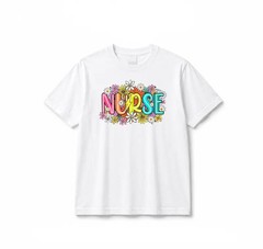 Retro Floral Nurse T-Shirt – Boho Wildflower Graphic Tee for RN Gift