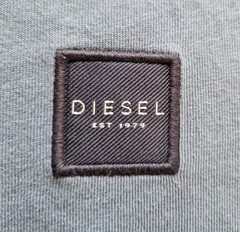 Diesel T-Shirt Men’s Small Blue Crew Neck Short Sleeve Logo Patch Organic Tee