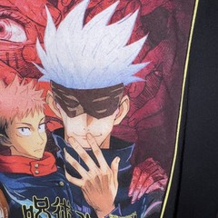 Jujutsu Kaisen Black Anime T-Shirt Size 2XL Short Sleeve Graphic Manga Tee Men’s
