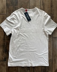 True Religion Med Shirt Men Large White Optic Tee Gold Metallic Logo Print NWT