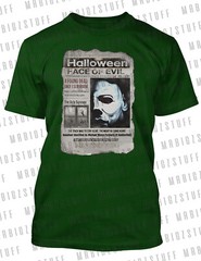 Michael Newspaper Graphic Big Tall Sm Halloween Tee Shirt Pro Club Shaka Blue T