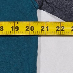 Sean John Lion Graphic L T-Shirt Raglan Teal w/ Gray Long Sleeve Crew Neck Cott