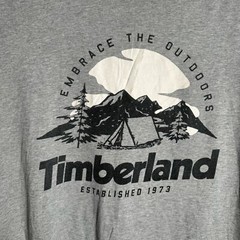 Timberland’s Men Gray T shirt Short sleeve Size XL “Embrace the outdoors”