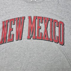Vtg New Mexico Lobos T Shirt Mens XL Gray Made In USA MJ Soffe NCAA Football