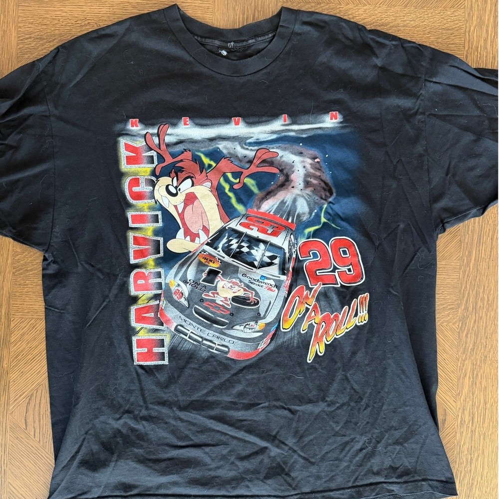 Vintage Kevin Harvick Taz NASCAR Racing Shirt Looney Tunes