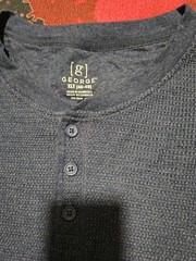 George Brand Men’s Relaxed Fit Thermal Henley Long Sleeve Size XLT