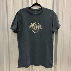 Kuhl Wildfibre Organic Cotton Graphic T-Shirt Mens M Logo Mountain Blue