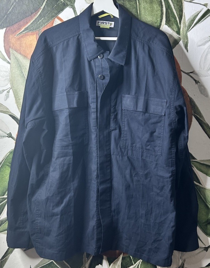 First Tactical Shirt Mens XL Blue Zip Long Sleeve Workwear Uniform Duty Work