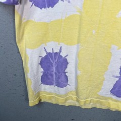 Vintage 90s Tie-Dye Yellow & Purple Graphic T-Shirt XL Soft Tee Made In USA