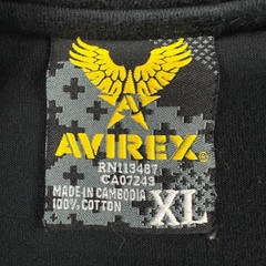 Vintage Avirex Shirt Mens XL Black Sky Kings Crew Neck Short Sleeve Logo 90s Y2k